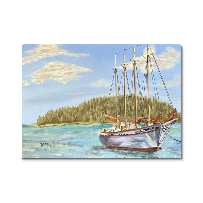 Distant Harbors Glass Cutting Board