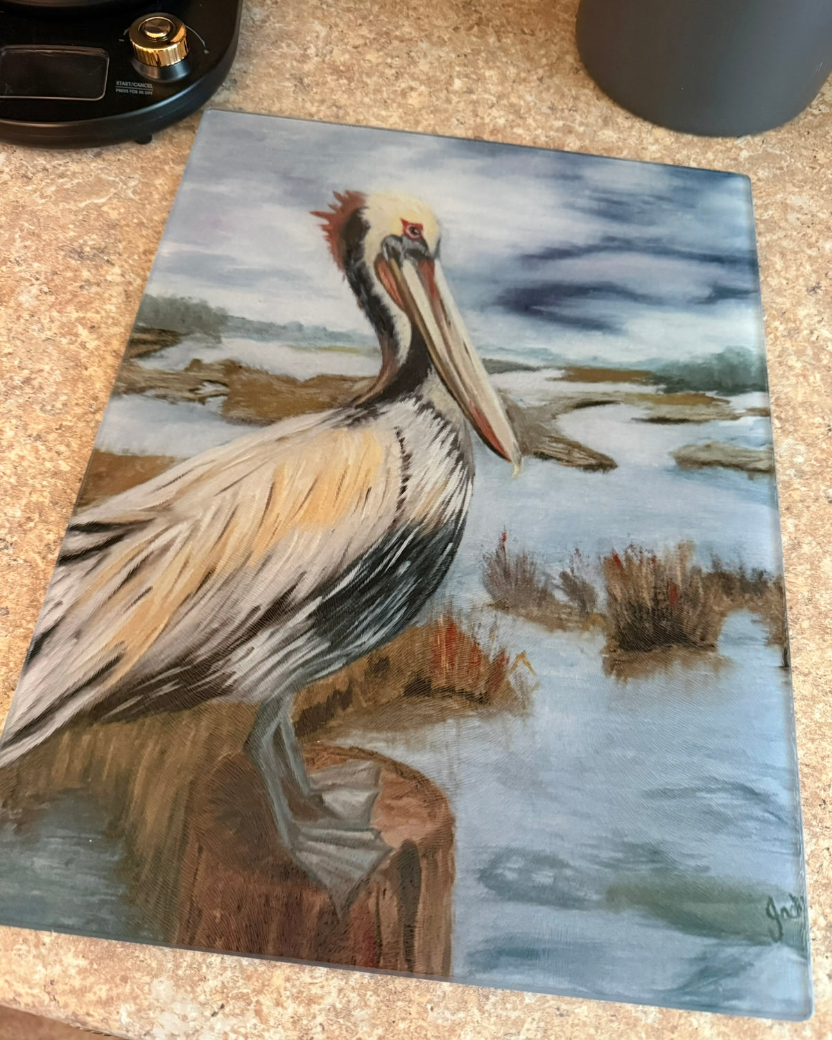 Pelican Brief Glass Cutting Board